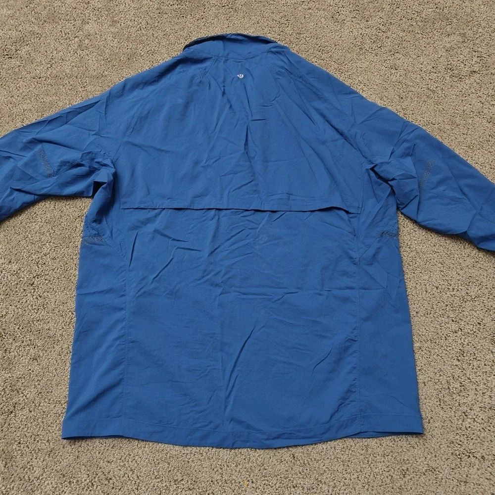 Lululemon Mens Blue Full Zip Windbreaker Track Jacket Laser Cut Venting‎ XL